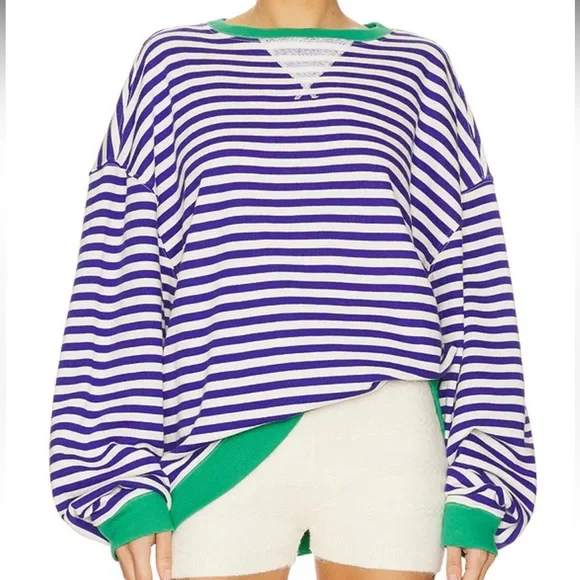 We The Free Classic Striped Crew - Picture 1 of 8